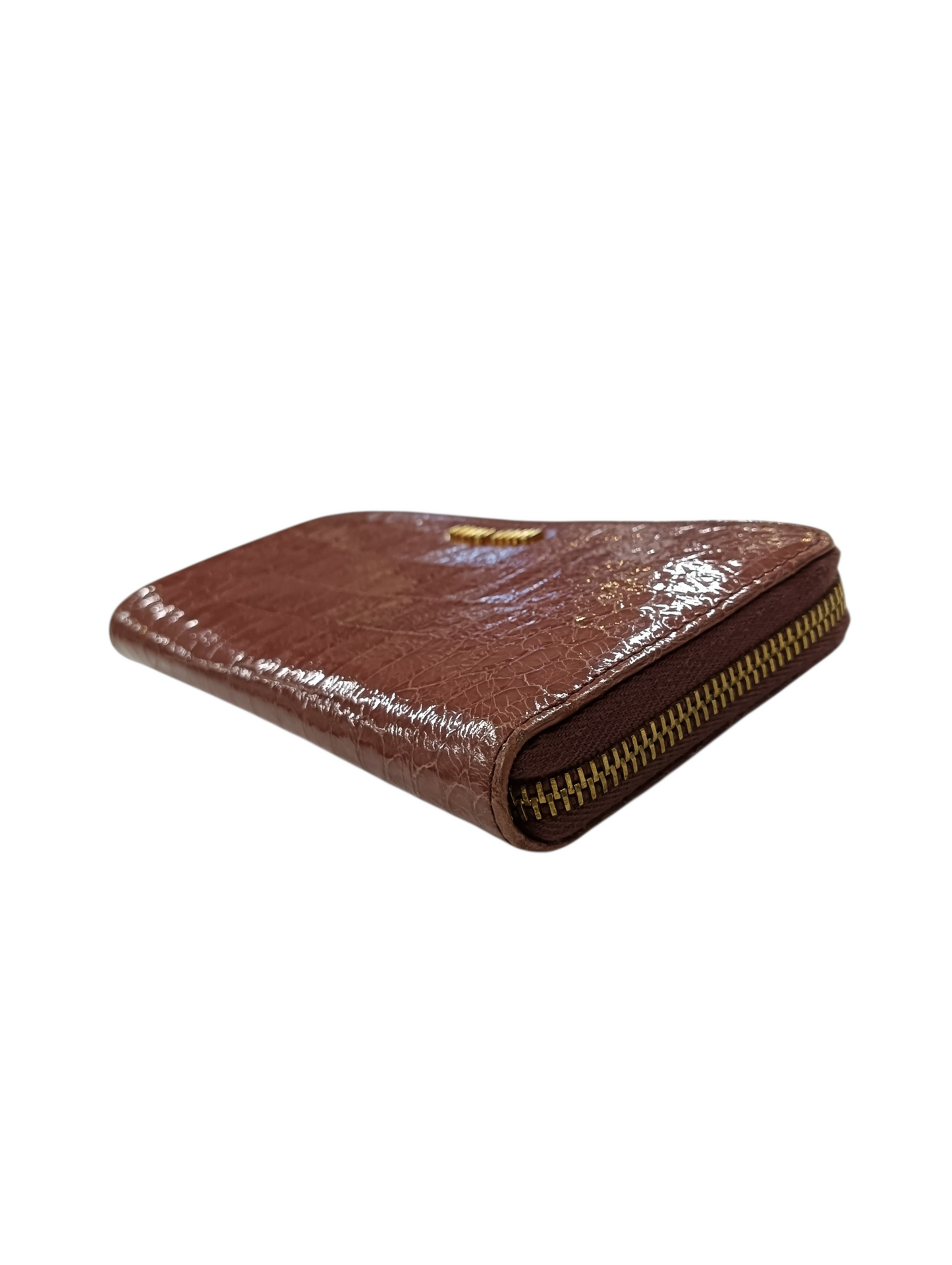 MIU MIU Long Wallet CROC EMBOSSED LEATHER Pink Stain