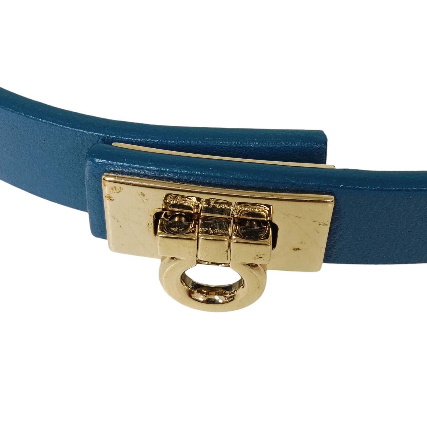 SALVATORE FERRAGAMO Bracelet Blue Gancini Leather
