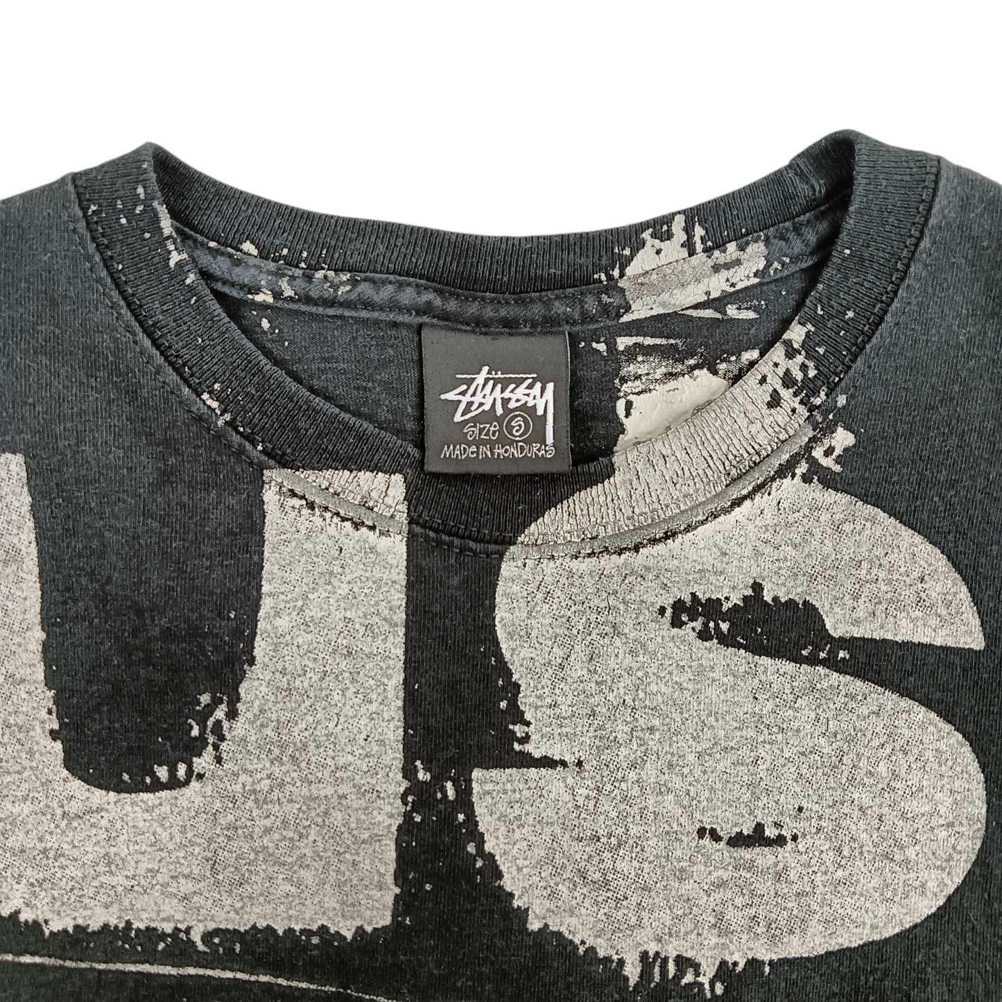 STUSSY T-SHIRT SIZE S Mens Black Stussy stamp