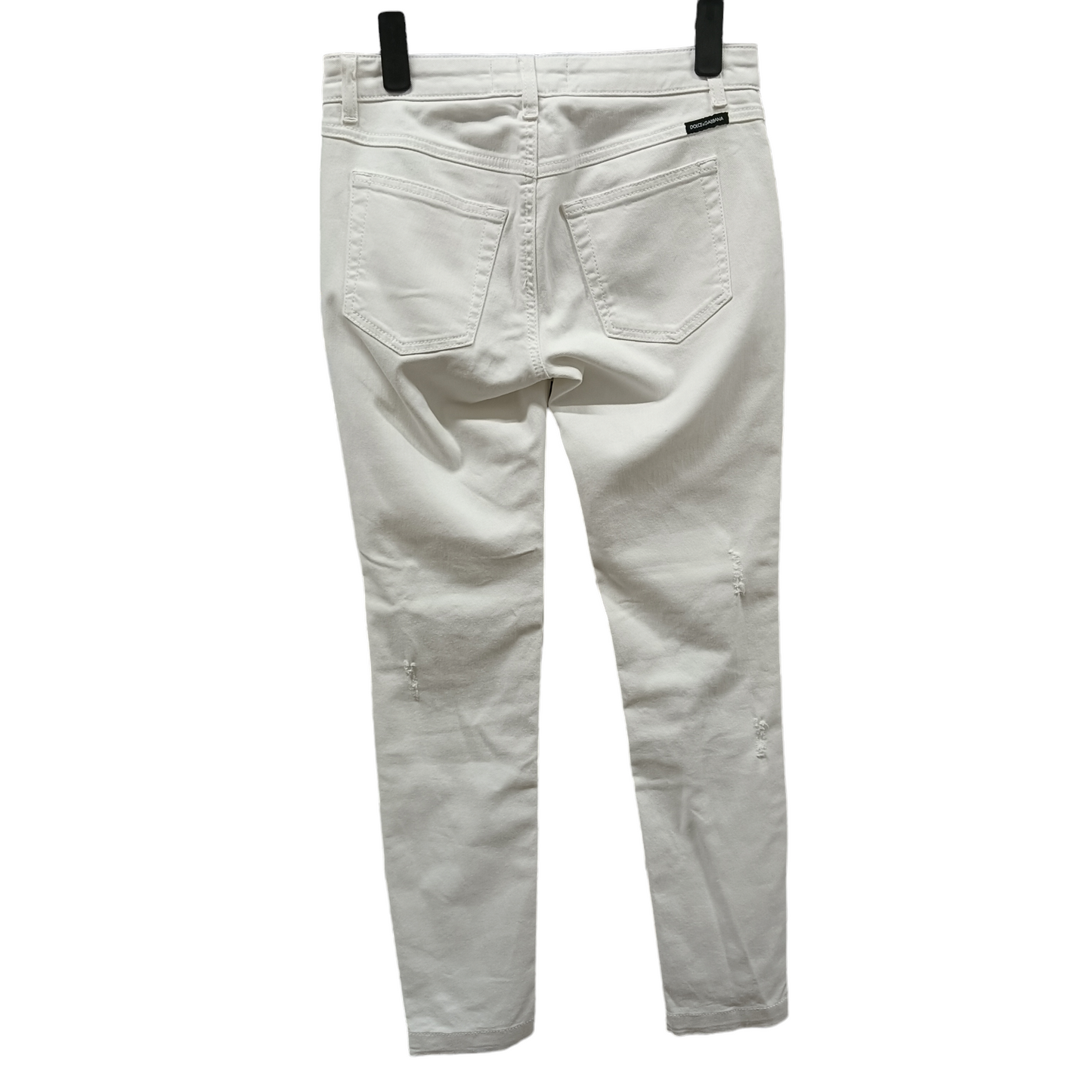 DOLCE & GABBANA Pants Lady's White Pretty FTAQWD G890C Ceramic Flower