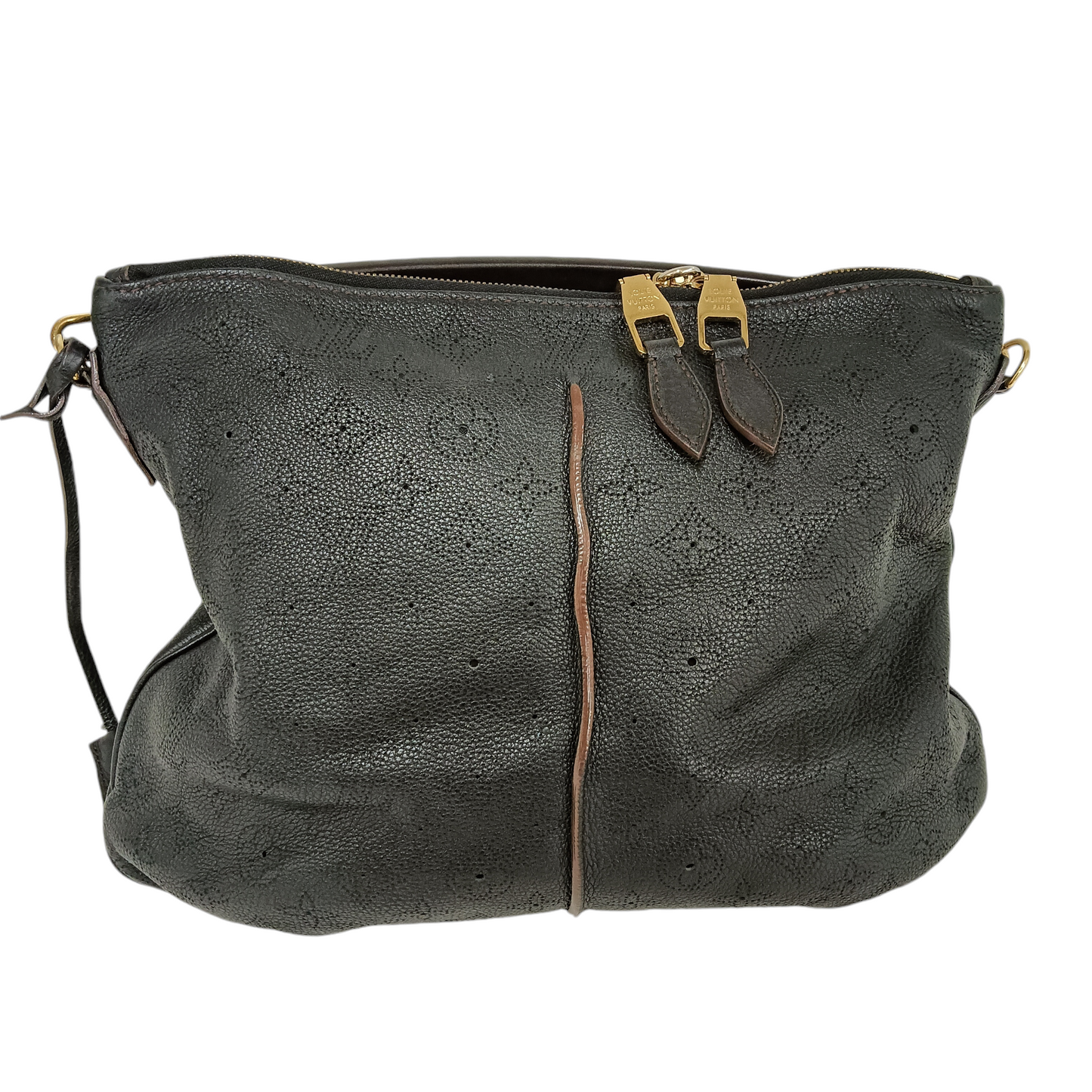 LOUIS VUITTON Bag Monogram Mahina M93987 Black TJ2182 Selene MM *Not pouch and odor*