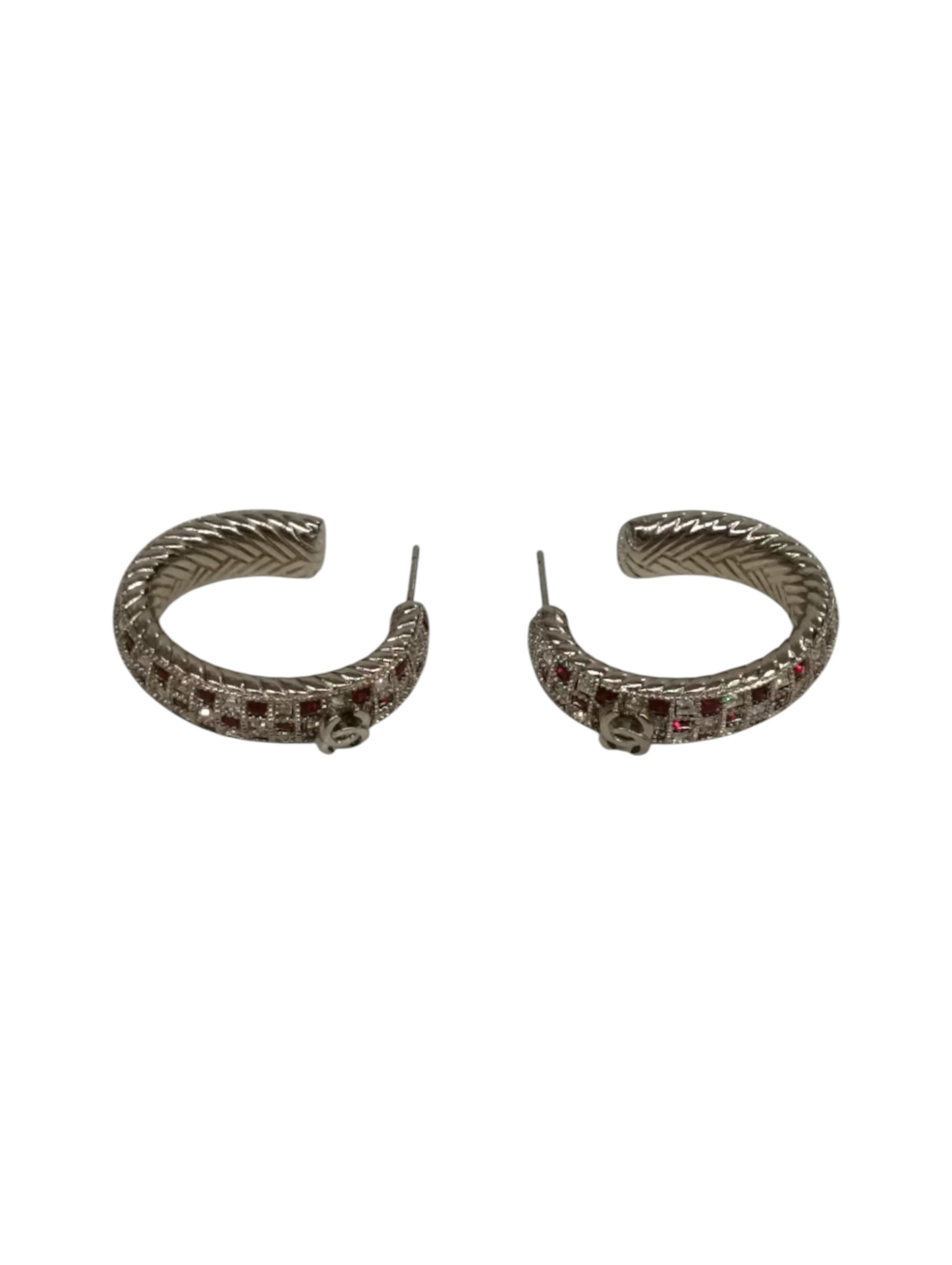 CHANEL Earring Sliver/Red