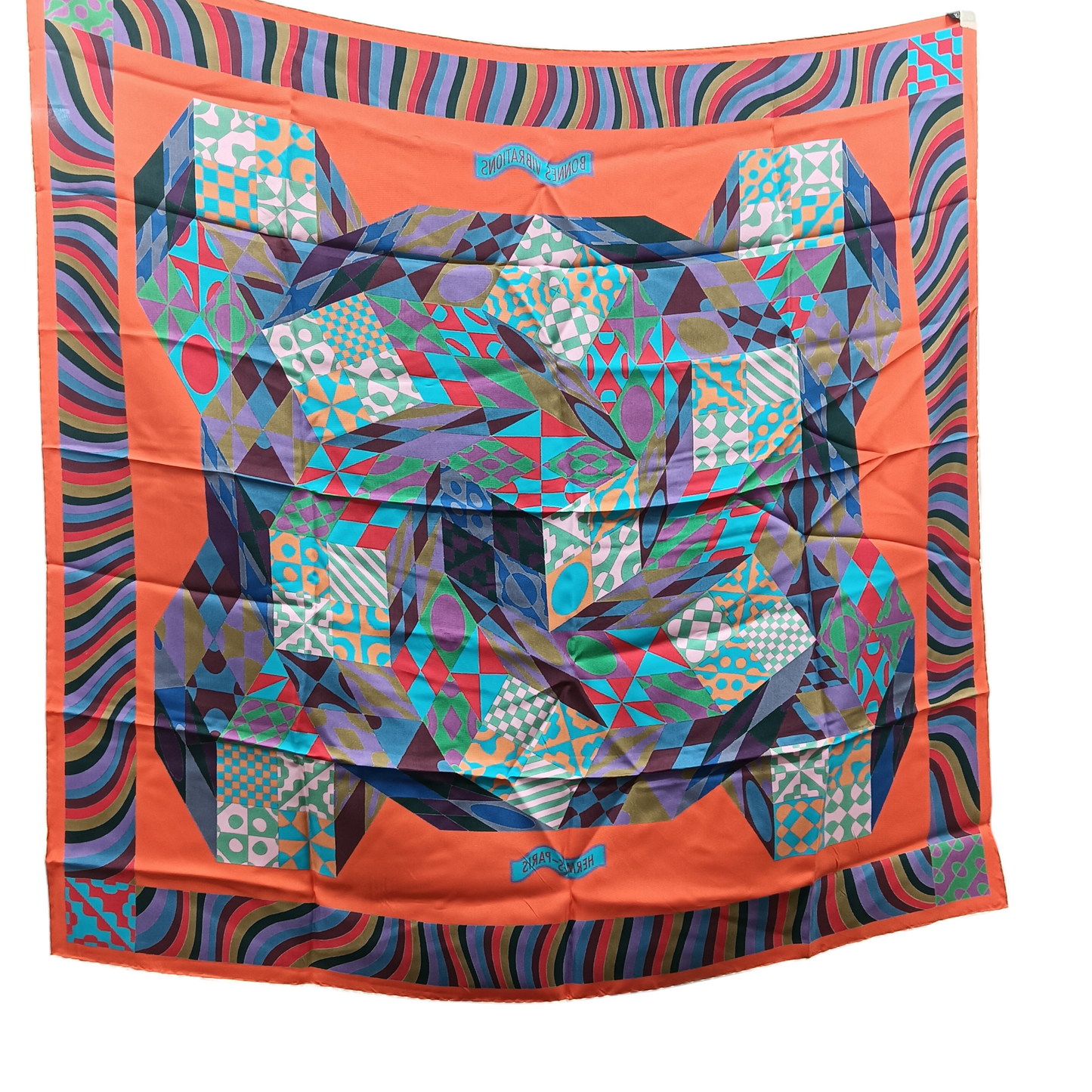 HERMES SCARF BONNES VIBRATIONS MULTI COLOR