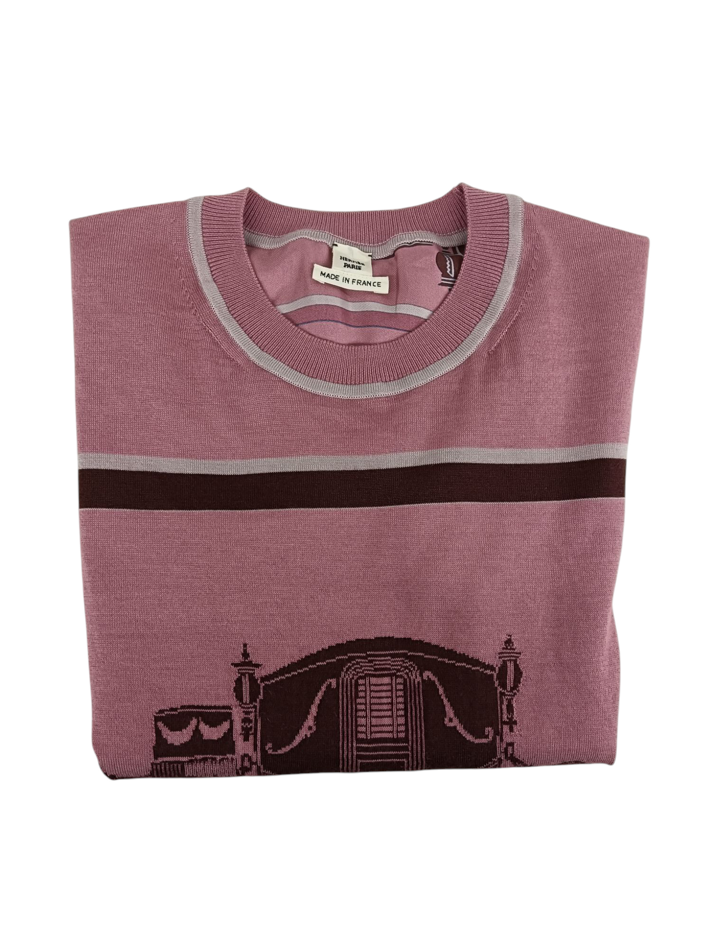 HERMES Knitwear 36 Lady's 36-7751 Silk Twillainecarriage Violet
