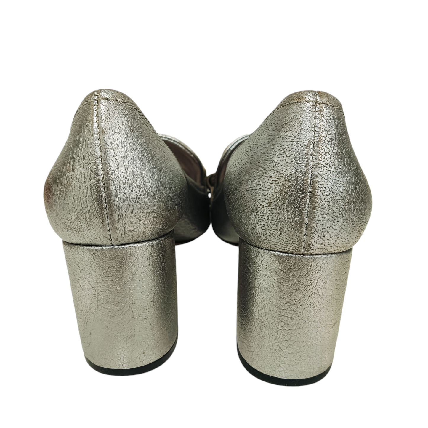 MIU MIU PUMPS 36 SILVER STAIN RAND (B)