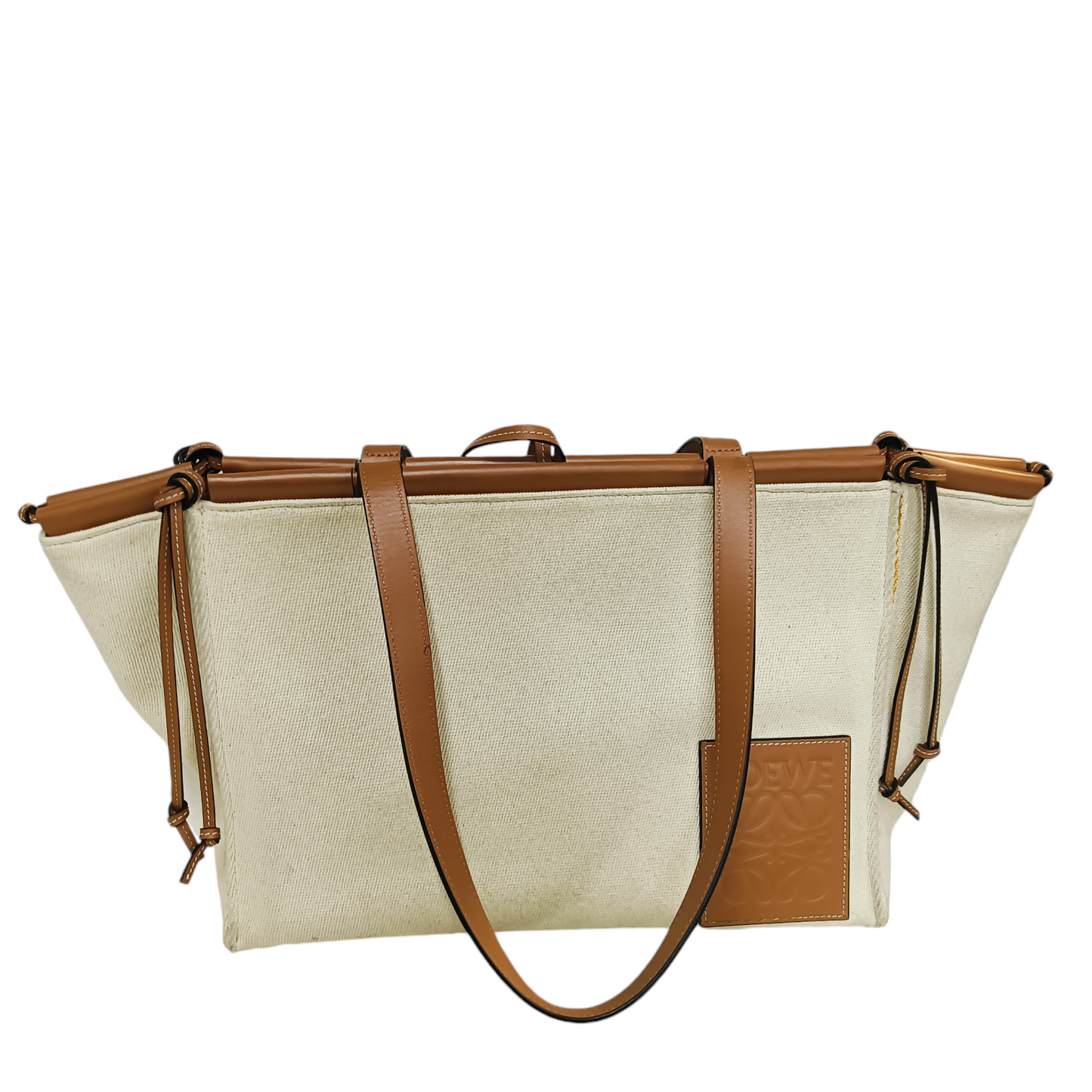 LOEWE TOTE BAG A612A93X18 Beige/Brown Damage/Stain 702137 Rank B
