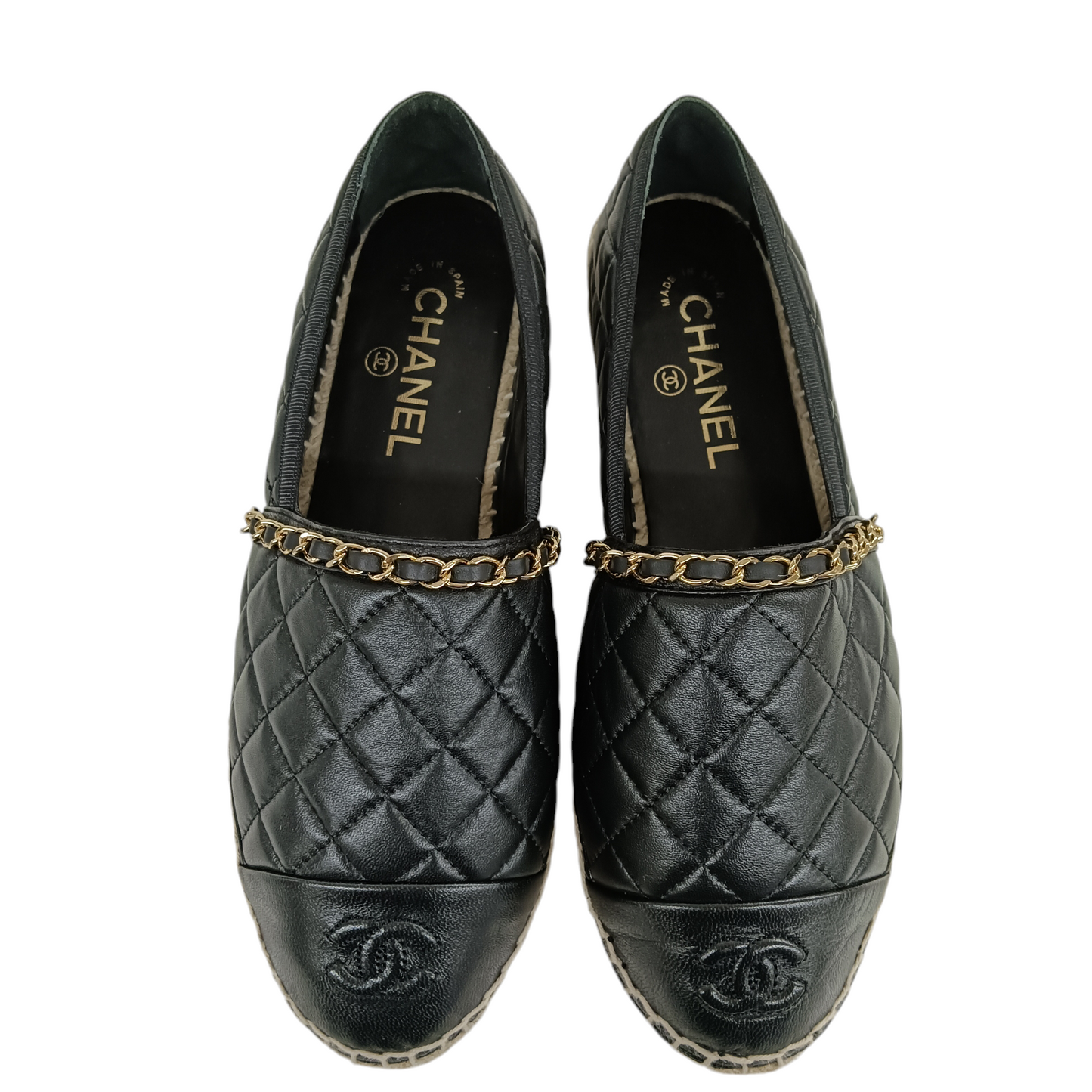 CHANEL Espadrille 39 Lady's Black G36966 Rank B