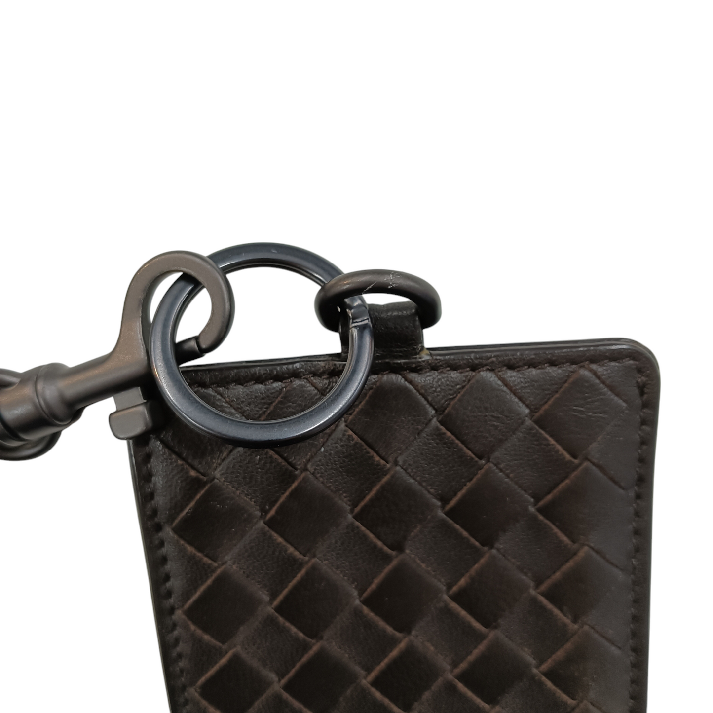 BOTTEGA VENETA CARD CASE WITH STRAP DARK BROWN S01297665M