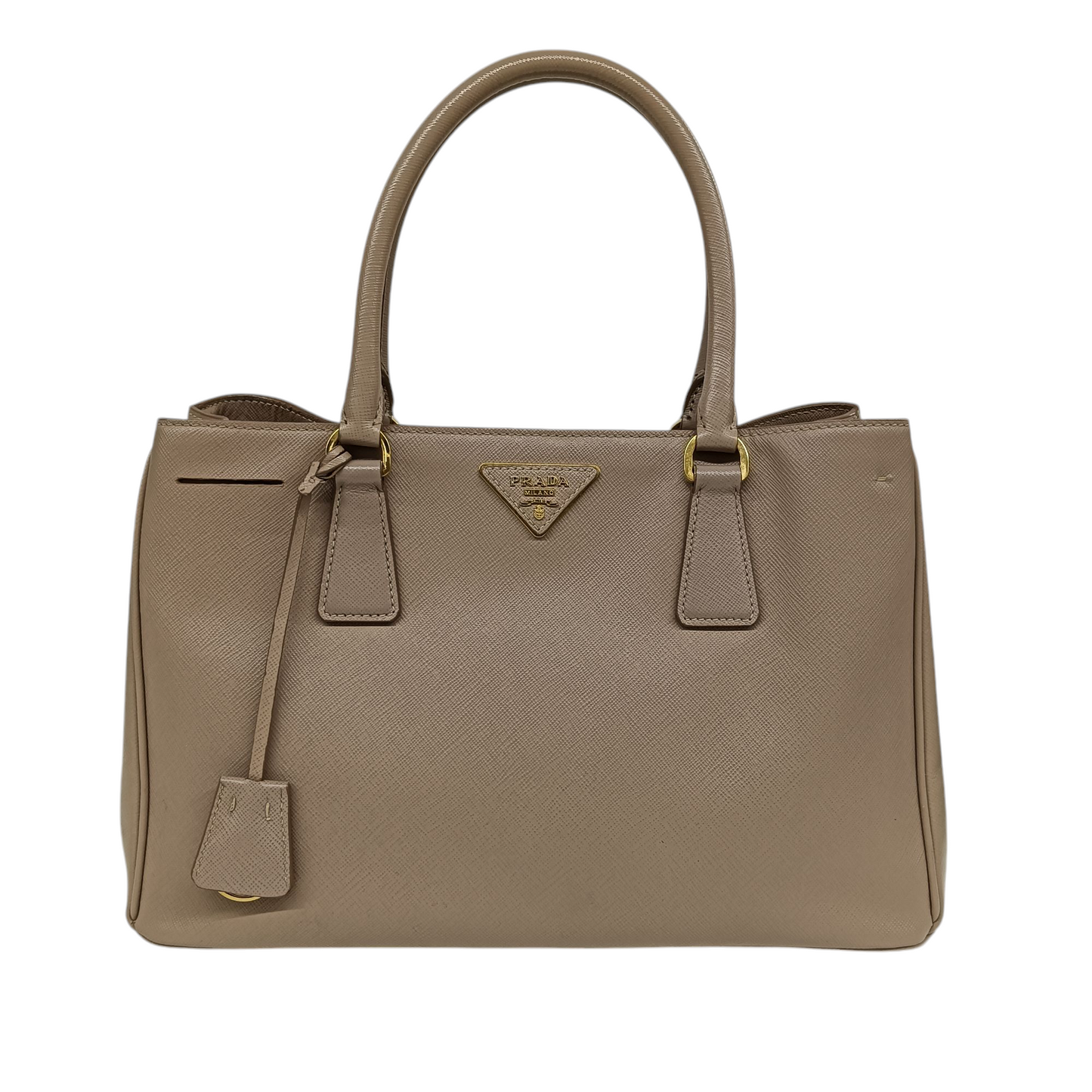 PRADA 2Way Bag SAFFIANO BN1874 Beige Scratch 31/H, 158 Rank(B)