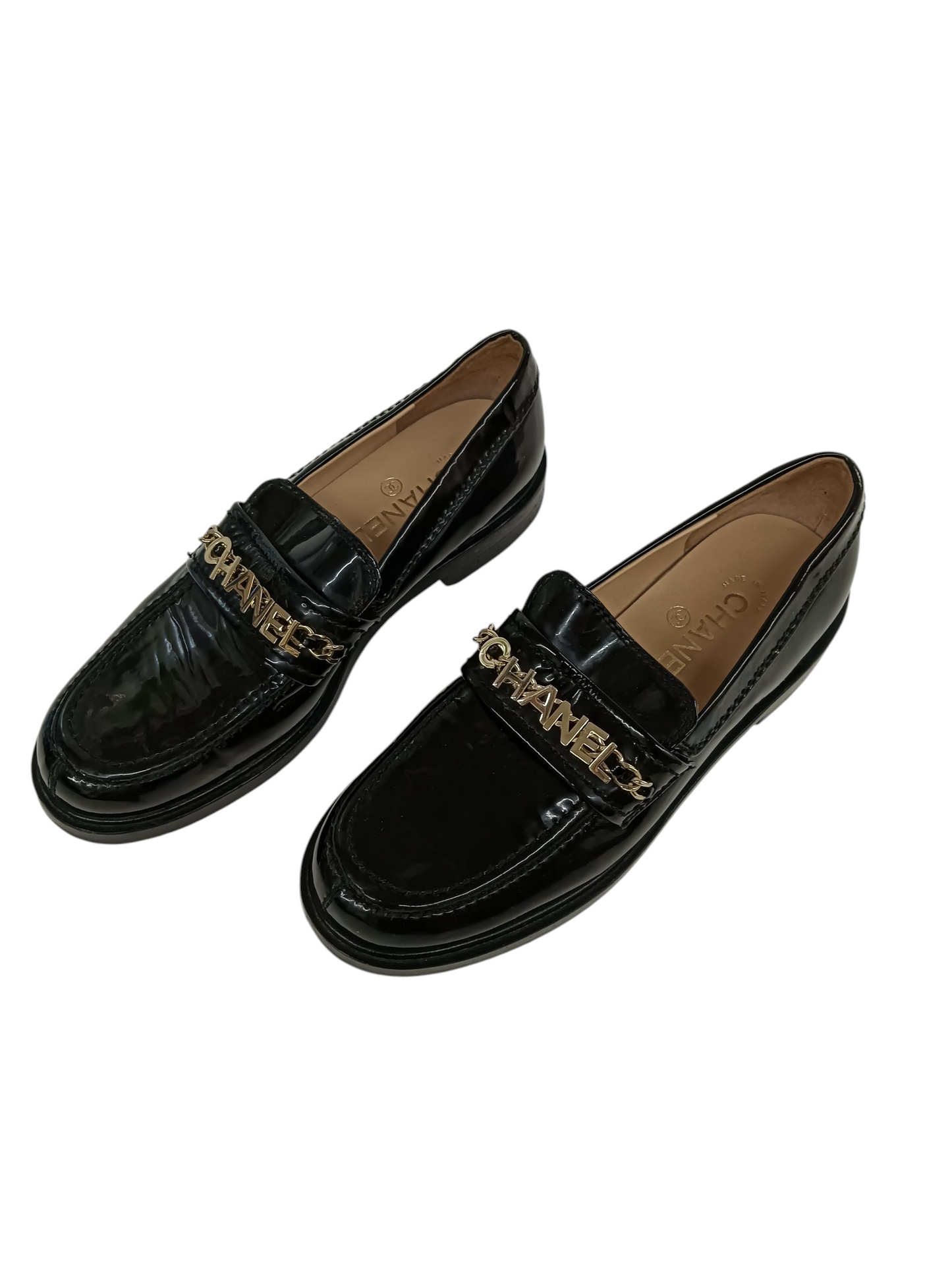 CHANEL Loafers Size 38 G37430 Lady's Black