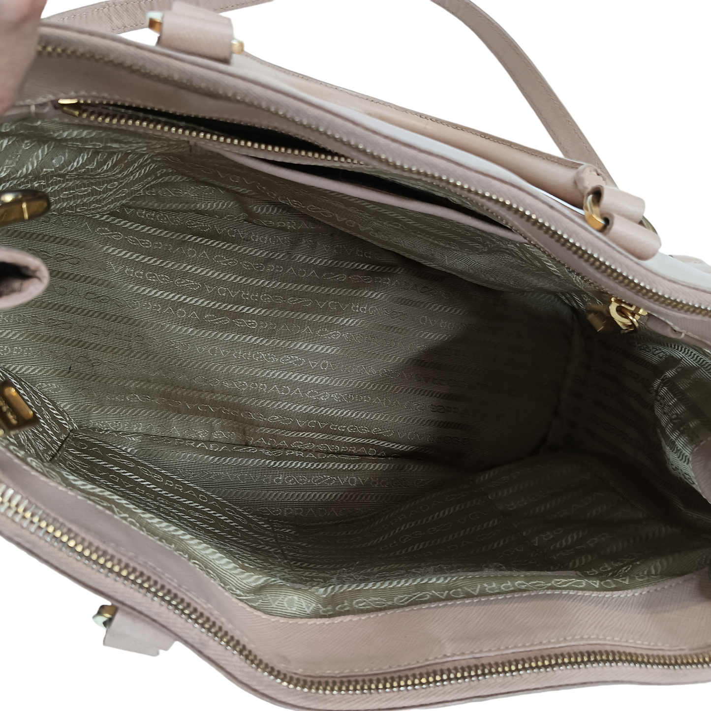 PRADA Handbag Saffiano Beige BN2274