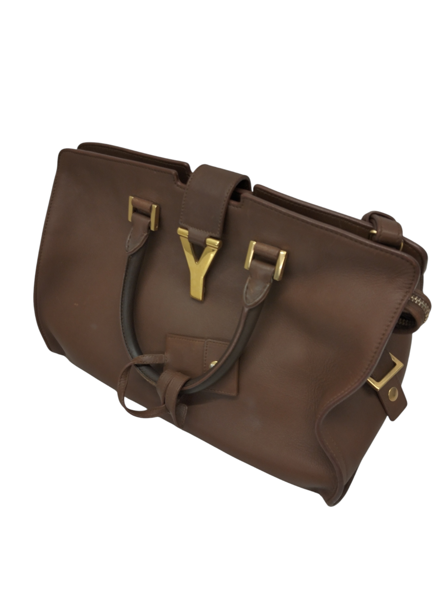 SAINT LAURENT PARIS 2 WAY BAG PETIT CABAS BROWN 311210 DAMAGE 527411 RANK (C)