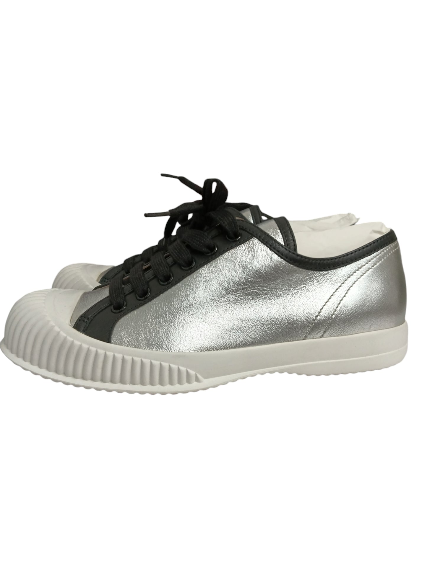 PRADA SNEAKERS SIZE 36.5 LADY'S SILVER 3E 5918