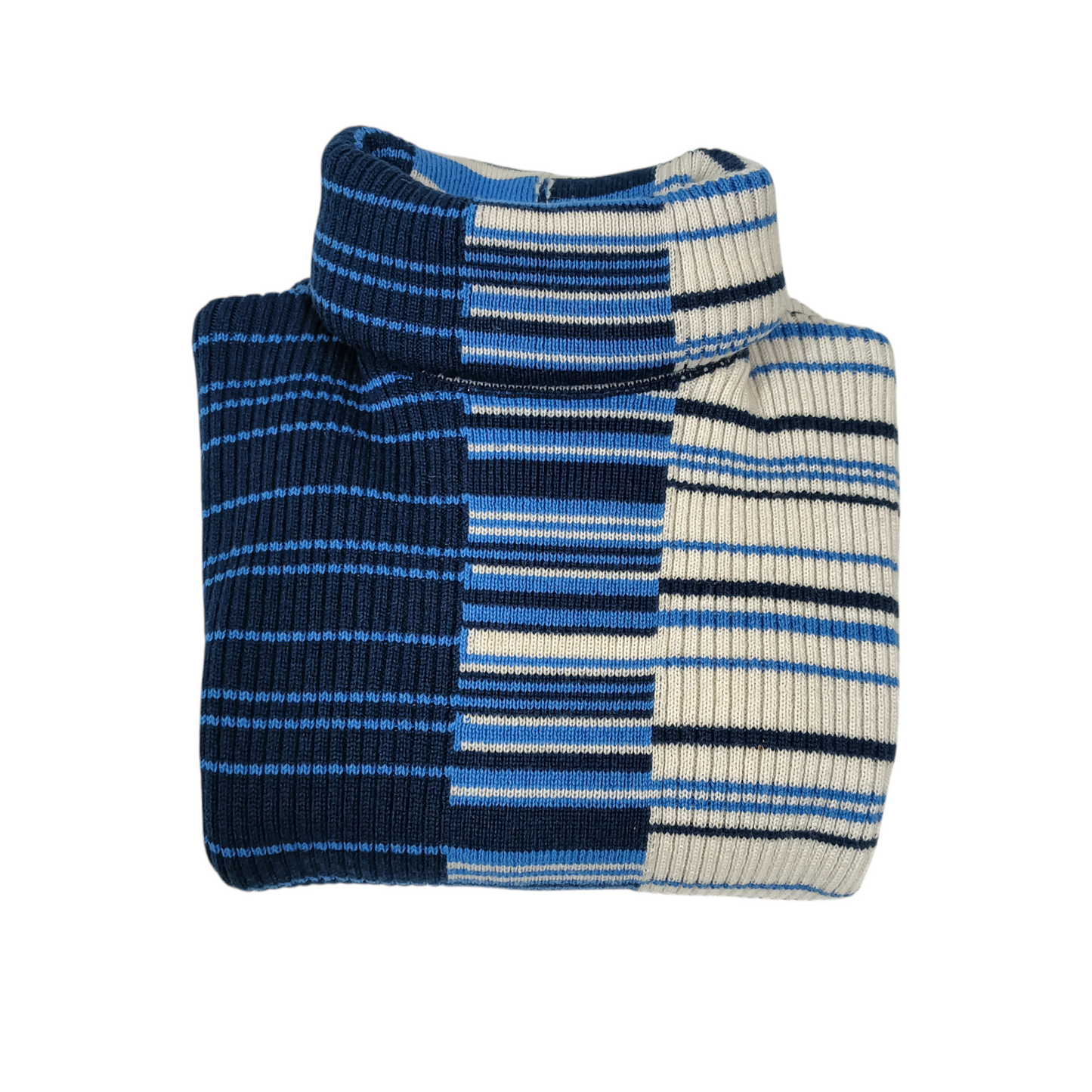 CHANEL High Neck Knit Lady's Size 38 Blue P62152K47538