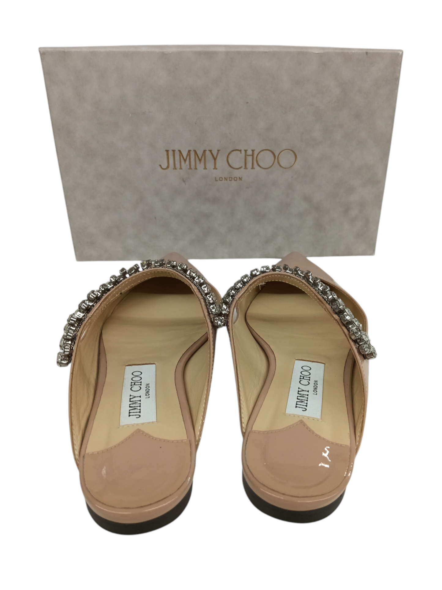 JIMMY CHOO SANDAL 37 LADY'S BEIGE RANK(B) BING FLAT