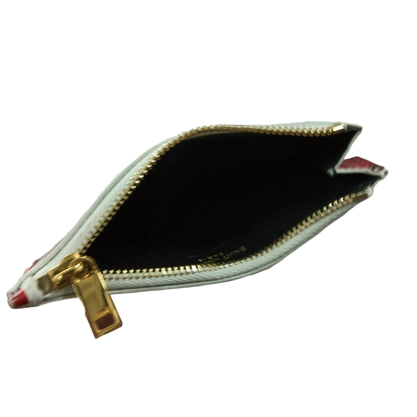 Saint Laurent Paris Card Case Beige/Red 611558