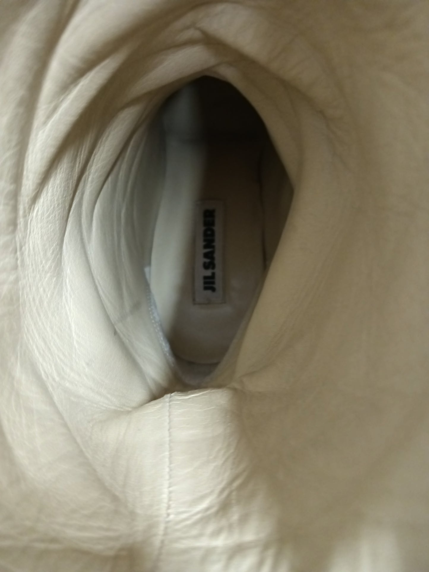 JIL SANDER PLATFORM BOOTS SIZE 37 1/2 IVORY STAIN