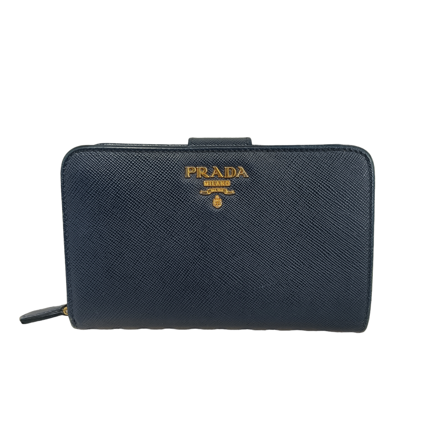 PRADA Wallet 1M1225 Navy Damage 107