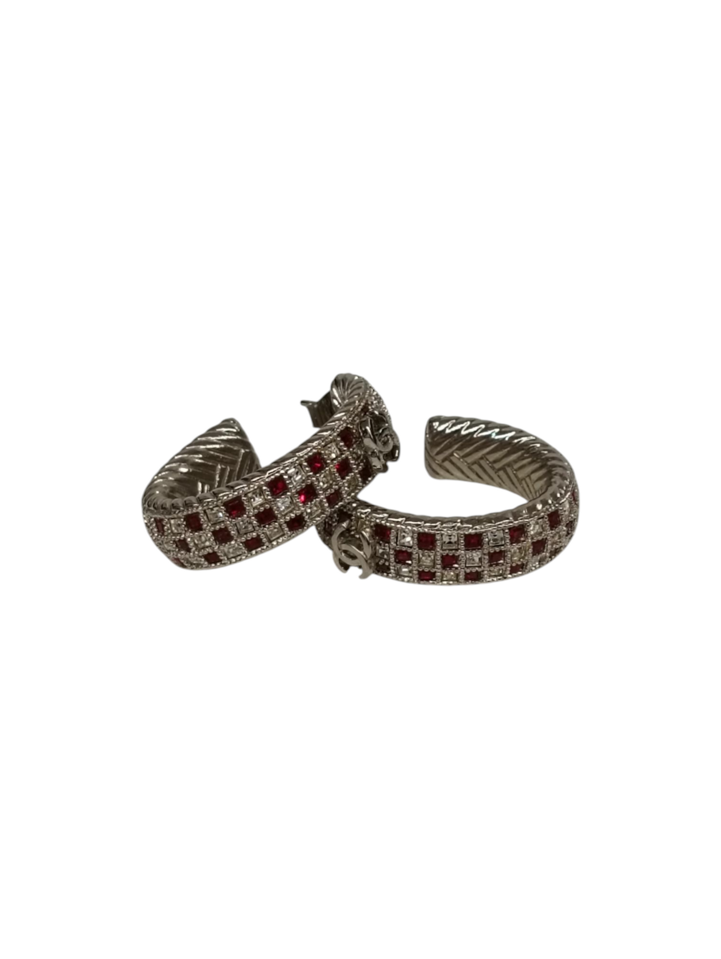 CHANEL Earring Sliver/Red