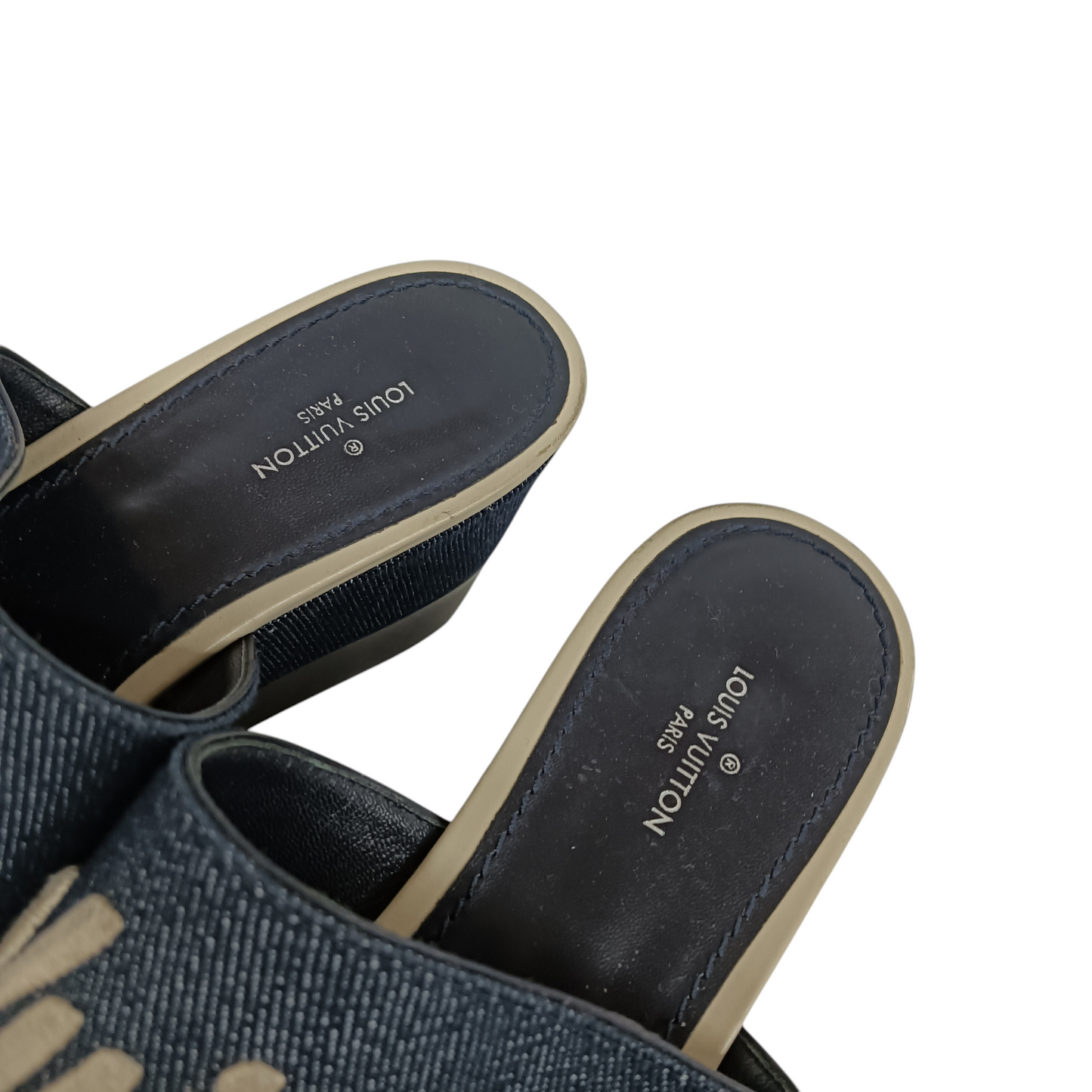 LOUIS VUITTON Sandal 37 Lady's Navy Rank(B) MA1116