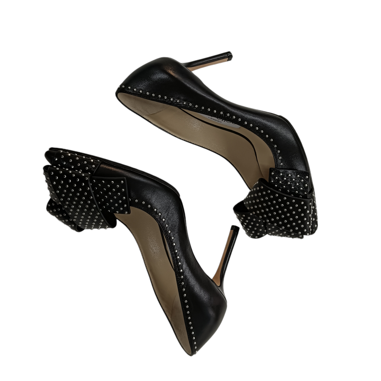 JIMMY CHOO PUMPS SIZE 36 STUDS/RIBBON BLACK