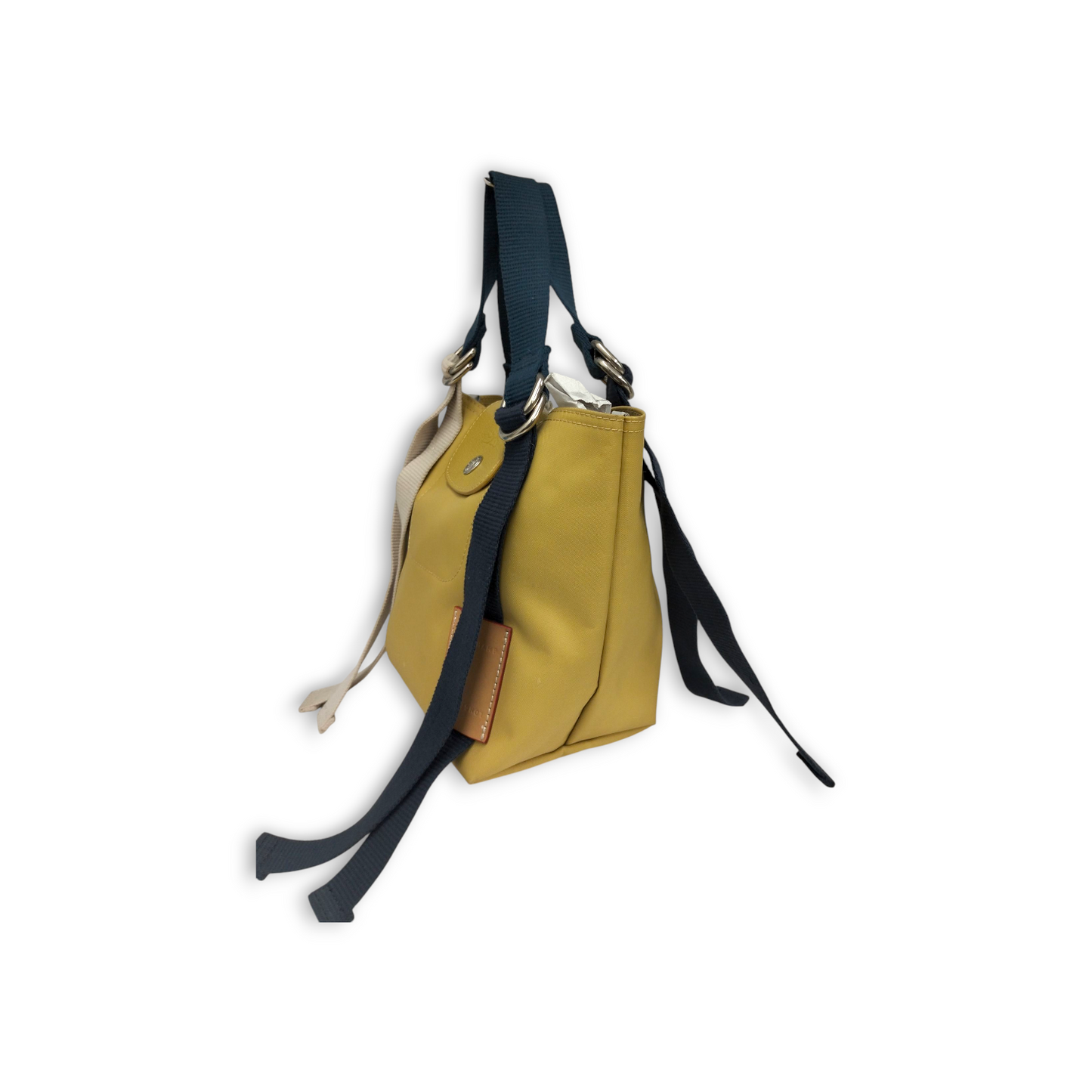 LONGCHAMP Shoulder Bag 10202HCC127 Yellow/Navy Le Pliage Re play Canvas Rank(B)