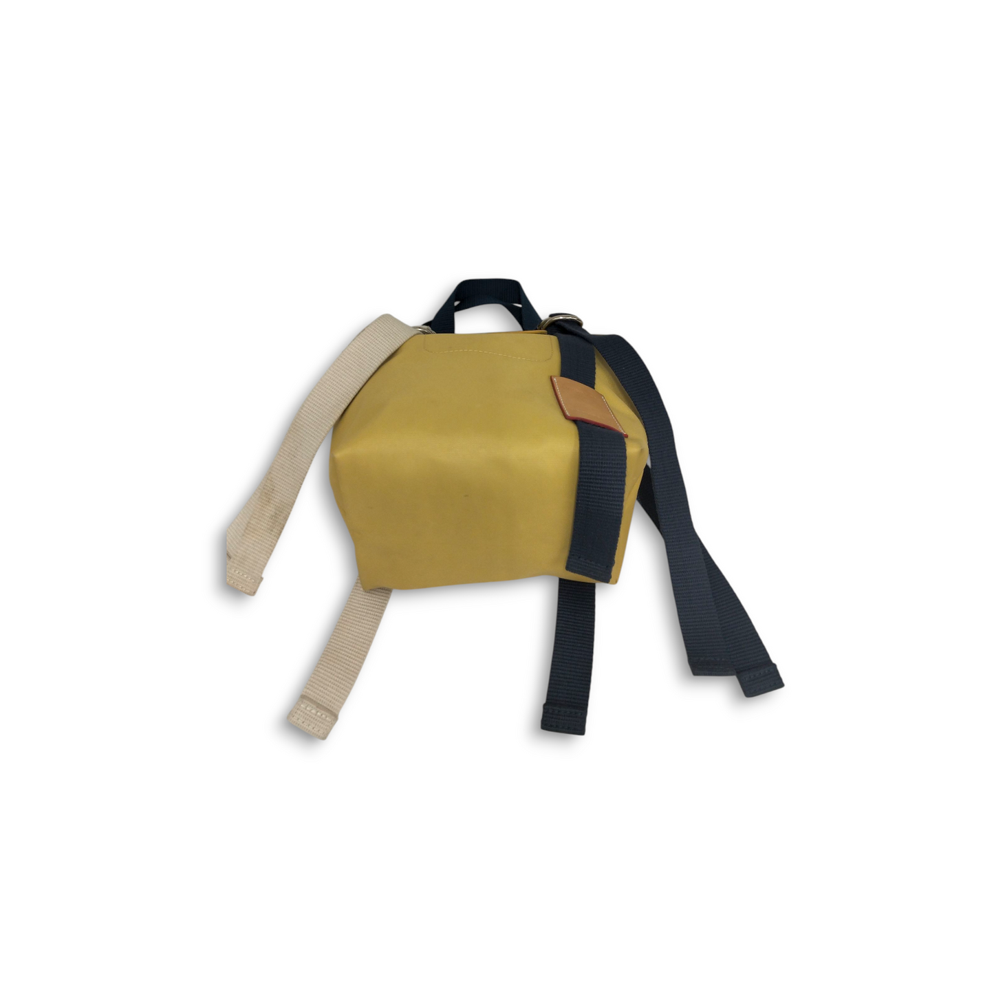 LONGCHAMP Shoulder Bag 10202HCC127 Yellow/Navy Le Pliage Re play Canvas Rank(B)