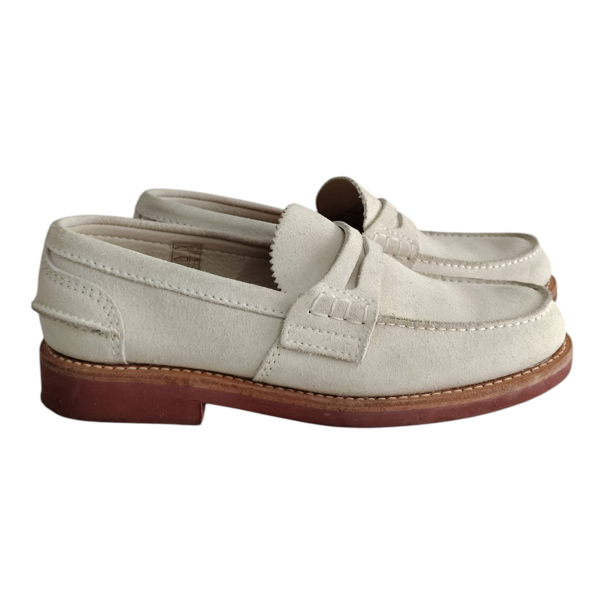 CHURCH'S Leather Shoes Size 8 1/2 Mens Ivory/Brown Rank B Stain