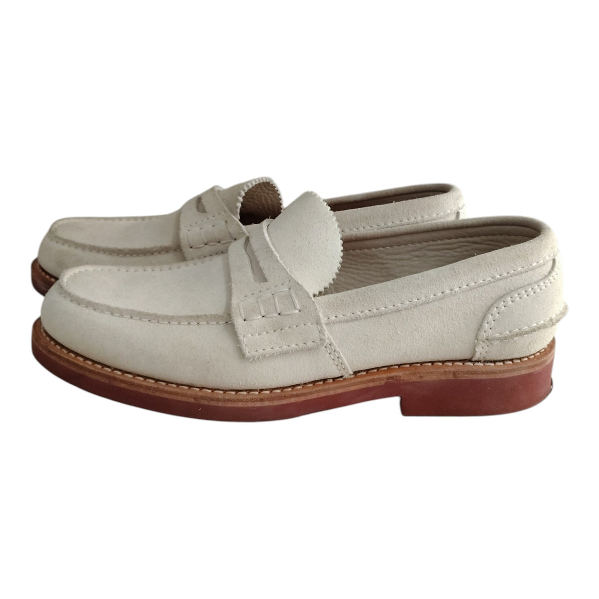 CHURCH'S Leather Shoes Size 8 1/2 Mens Ivory/Brown Rank B Stain