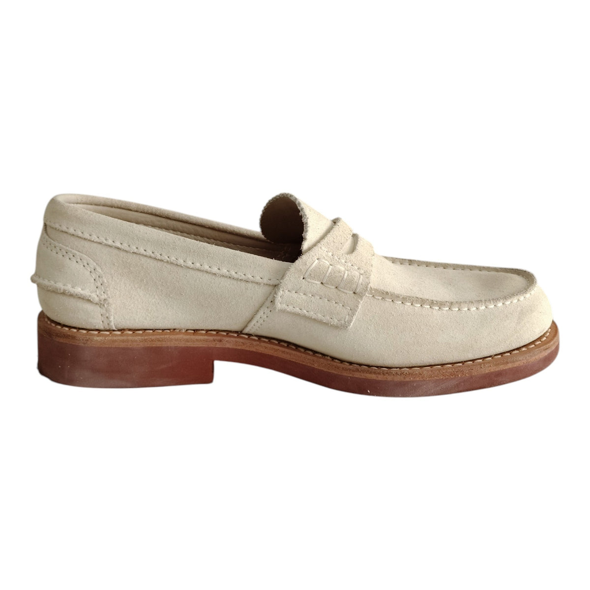 CHURCH'S Leather Shoes Size 8 1/2 Mens Ivory/Brown Rank B Stain