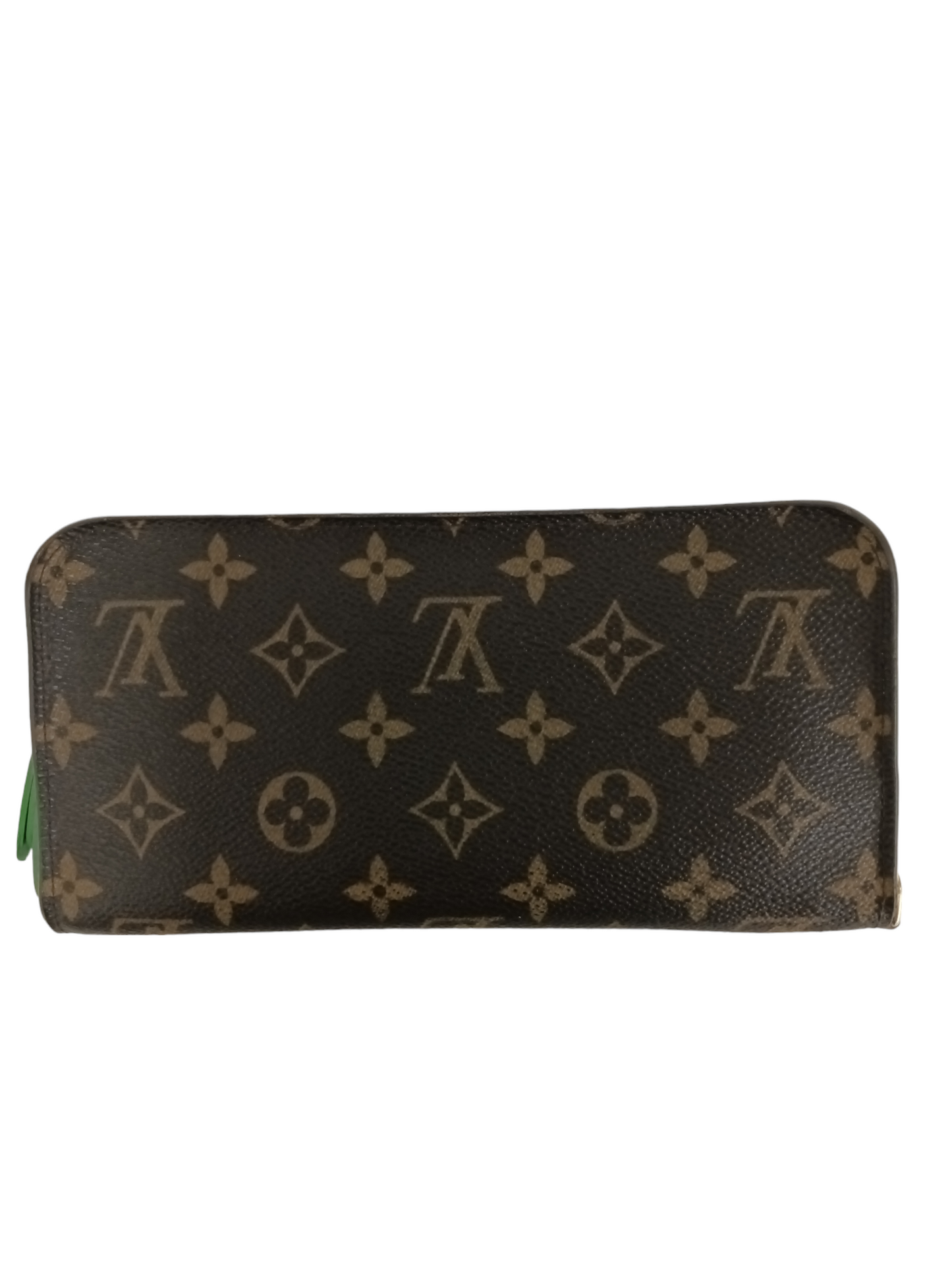 LOUIS VUITTON Long Wallet Monogram M66565 Brown*Green CA3078 (Rank B)