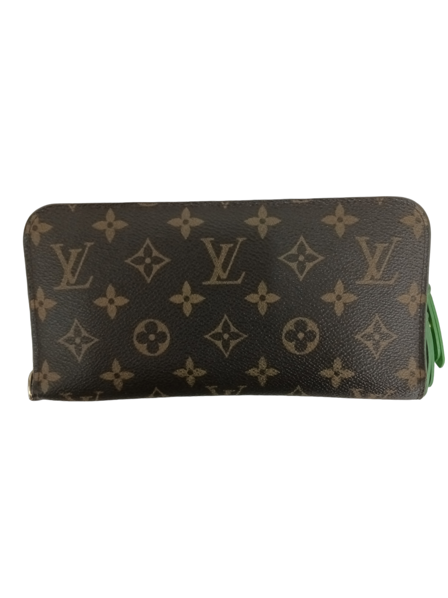 LOUIS VUITTON Long Wallet Monogram M66565 Brown*Green CA3078 (Rank B)