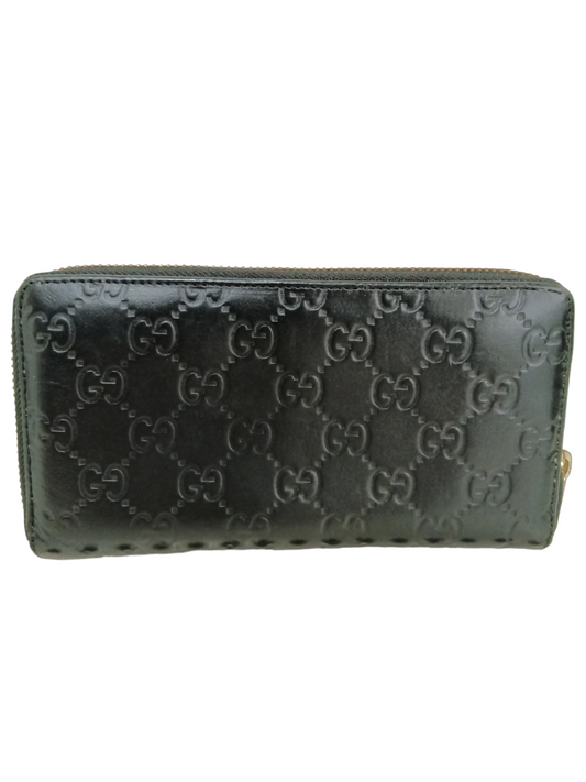 GUCCI Long Wallet Guccissima 244994 Black (Rank B)