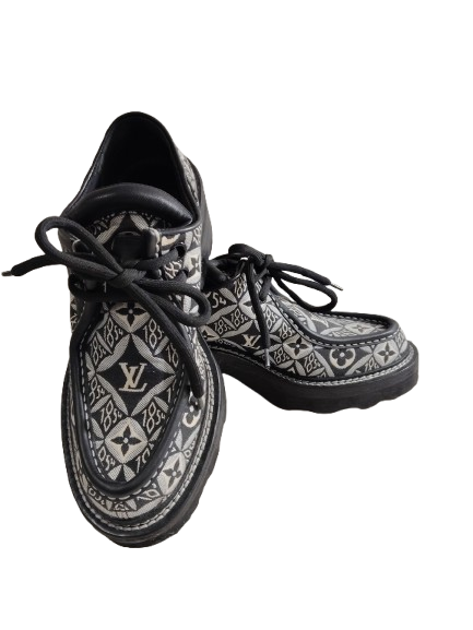 Louis Vuitton Loafers 38 MA0270 Lady's Black and White Rank B Stain
