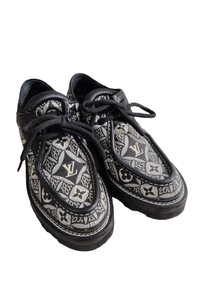 Louis Vuitton Loafers 38 MA0270 Lady's Black and White Rank B Stain