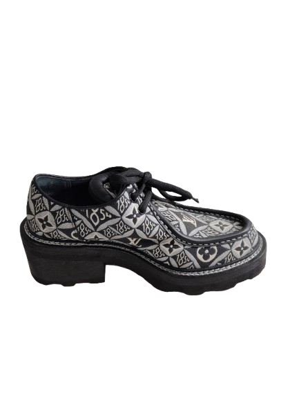 Louis Vuitton Loafers 38 MA0270 Lady's Black and White Rank B Stain