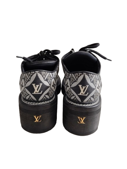 Louis Vuitton Loafers 38 MA0270 Lady's Black and White Rank B Stain