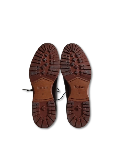 BERLUTI LEATHER SHOES 8 MENS BROWN RANK B 3650