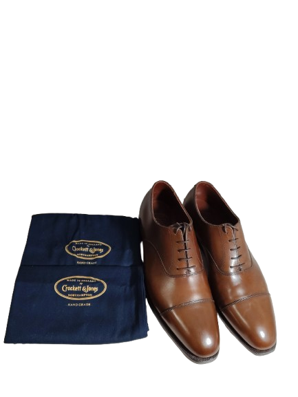 CROCKETT & JONES LOAFERS US7 MENS BROWN RANK A AUDLEY