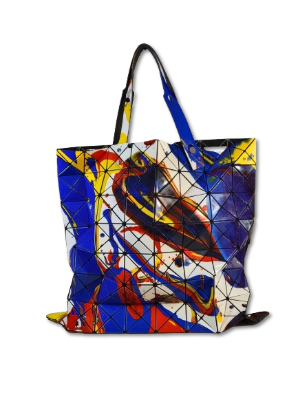 BAO BAO ISSEY MIYAKE TOTE BAG BB88-AG803 HANDLE DAMAGE SUPERNOVA