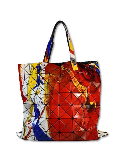 BAO BAO ISSEY MIYAKE TOTE BAG BB88-AG803 HANDLE DAMAGE SUPERNOVA