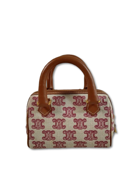 CELINE 2WAY BAG 10P042EUP.04LU RANK B BEIGE AND BROWN STAIN