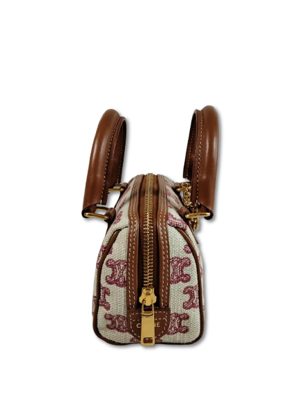 CELINE 2WAY BAG 10P042EUP.04LU RANK B BEIGE AND BROWN STAIN