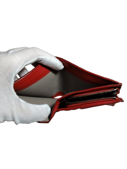 BOTTEGA VENETA WALLET INTRECCIATO RANK AB RED P004465543A