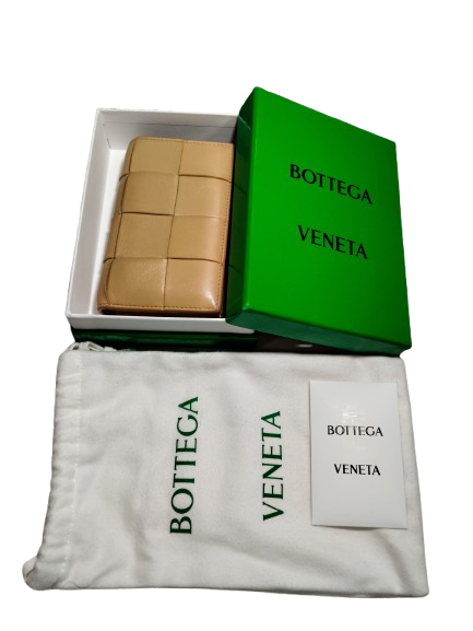 BOTTEGA VENETA WALLET RANK B BEIGE STAIN P02338504W CASSETTE SMALL BI-FOLD WALLET