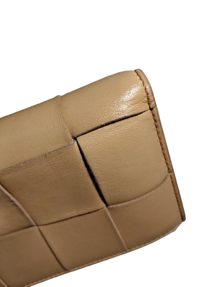BOTTEGA VENETA WALLET RANK B BEIGE STAIN P02338504W CASSETTE SMALL BI-FOLD WALLET