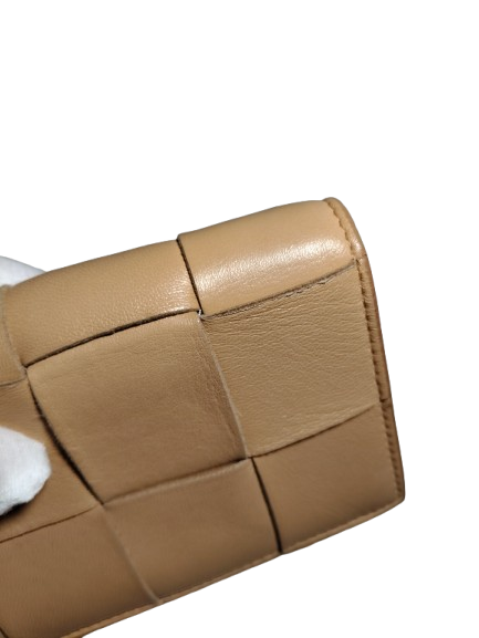 BOTTEGA VENETA WALLET RANK B BEIGE STAIN P02338504W CASSETTE SMALL BI-FOLD WALLET