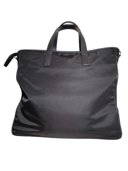 PRADA TOTE BAG RANK B BLACK SCRATCH NFC RE-NYLON AND SAFFIAO