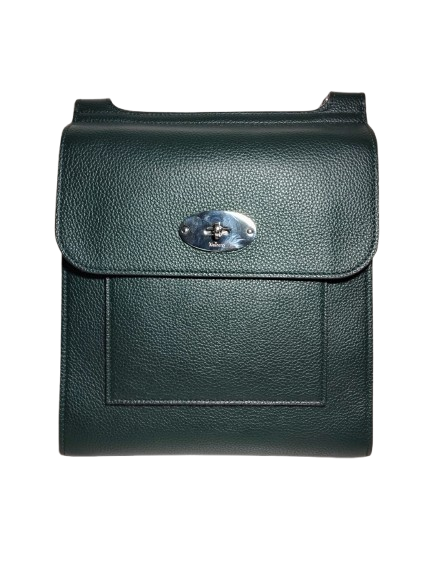 MULBERRY SHOULDER BAG ANTONY N RANK A GREEN SMALL CLASSIC GRAIN