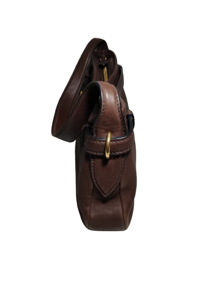 MIU MIU HANDBAG RANK B 5BC182 BROWN STAIN NAPPA AVIATOR
